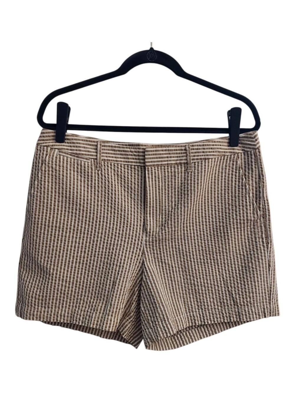 A NEW DAY Classic Tan And White Seersucker Women’s Shorts 12 Vacation Preppy